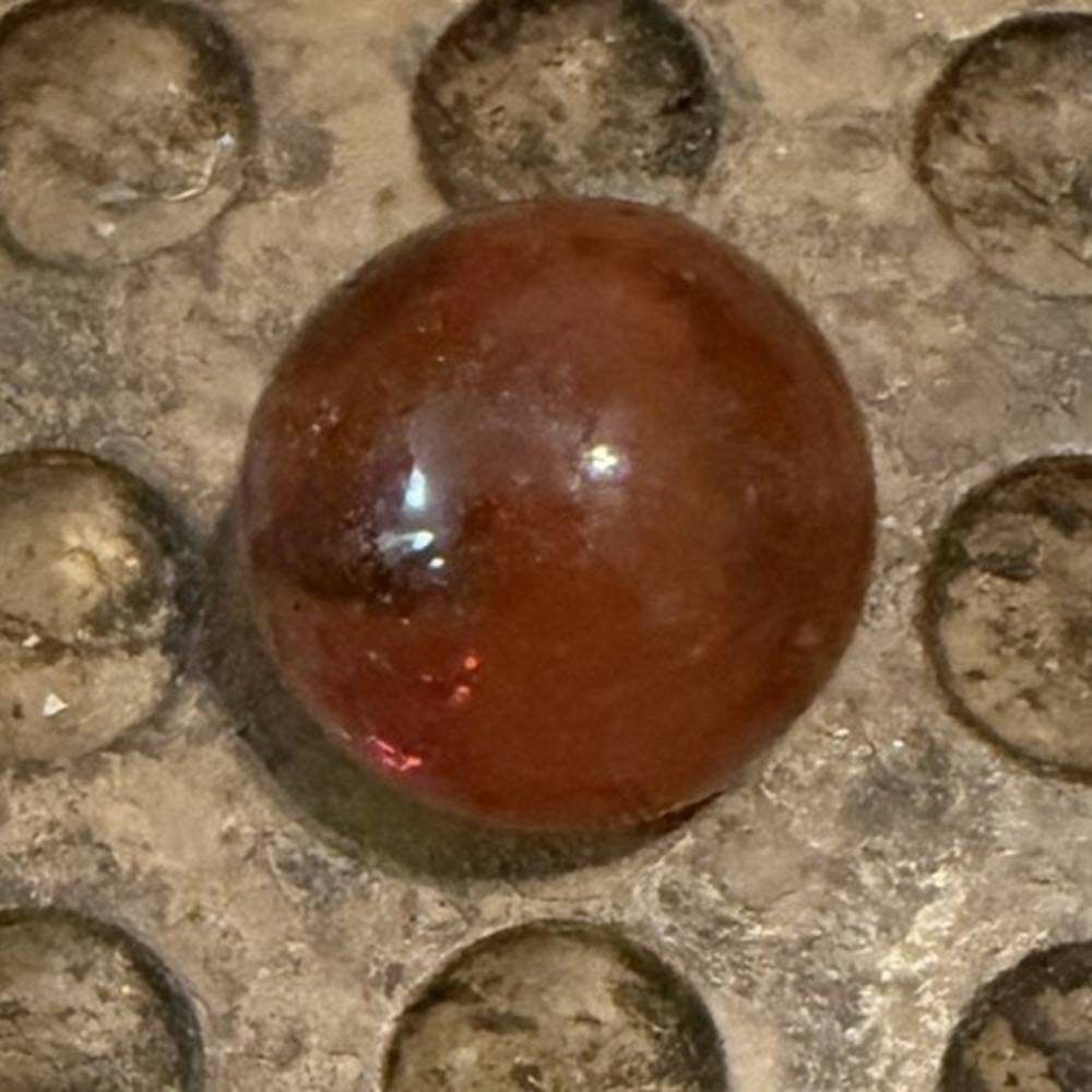 Vintage Akro Agate Cherry Red Onyx Corkscrew Shooter Marble 0.84" UV Reactive